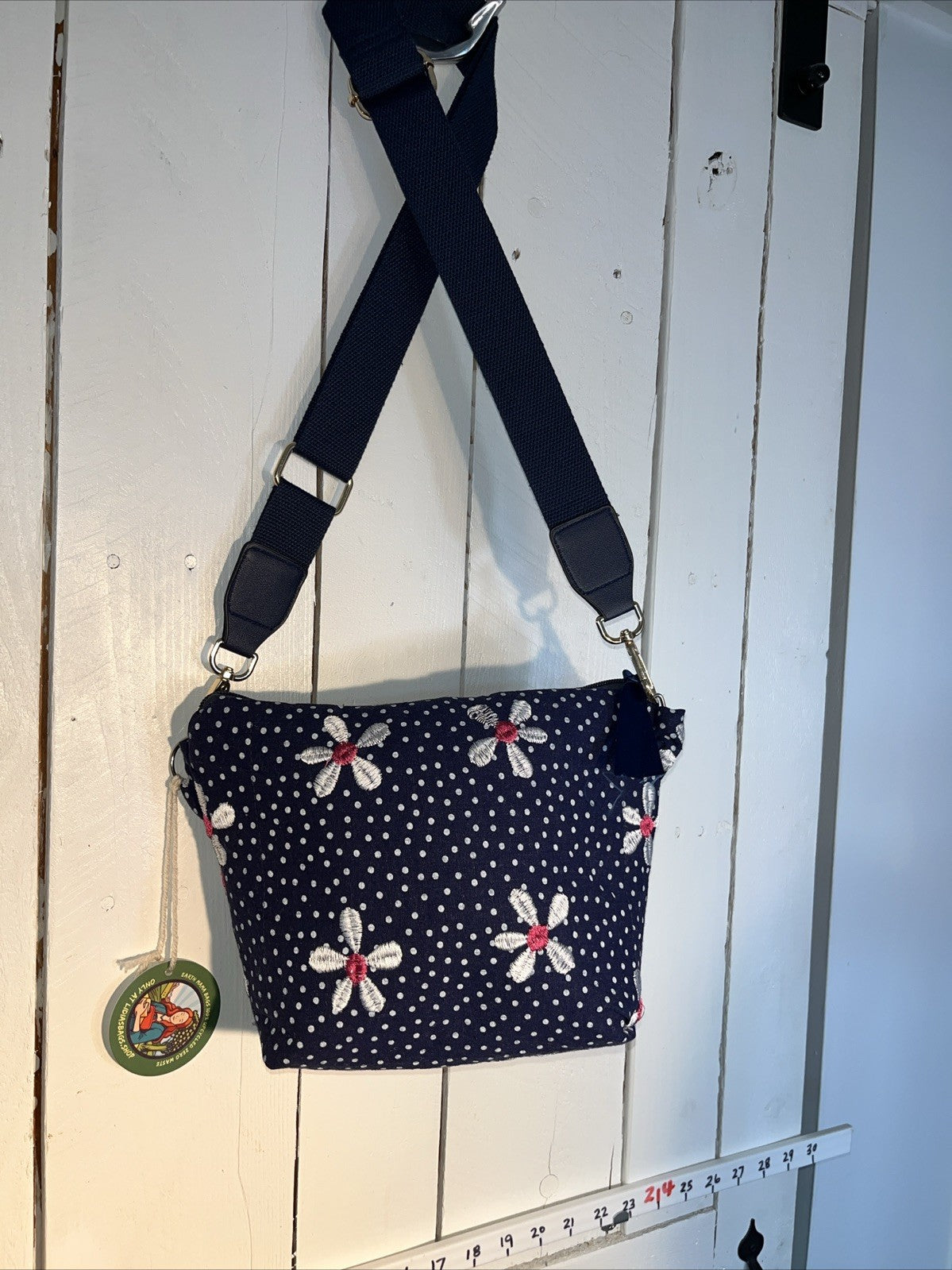 Embroidered Floral Denim Bag Crossbody handbag handmade 0056