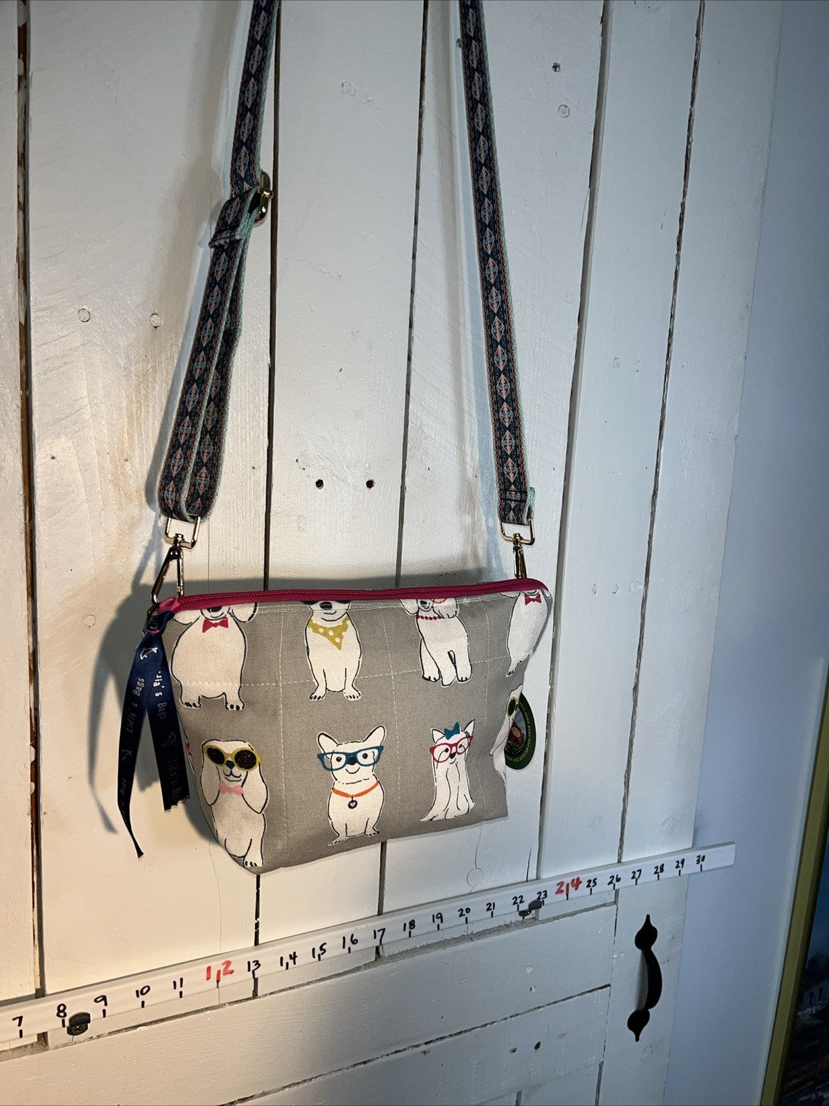 Dogs With Glasses Handbag Cross Body Gray 0057/0054