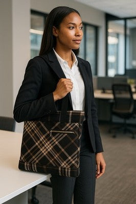 Laptop Bag Suitable For Small Notebooks Or For iPad. Wool Plaid Handmade