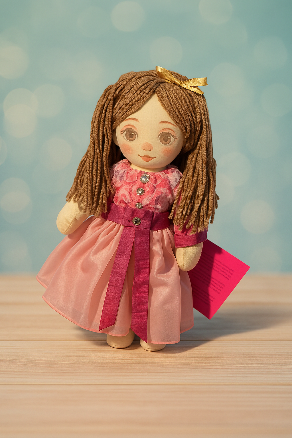 Augusta Draycott β 18β Handmade Cloth Doll in Blush Satin Gown β Regency-Era Storytime Friend