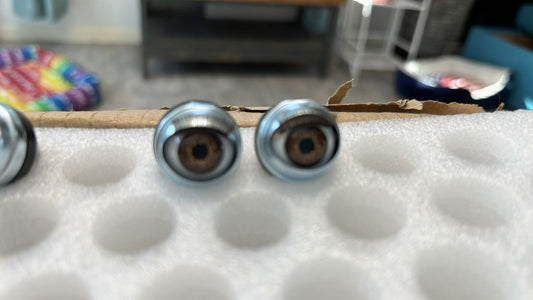 American Sized Full Round Brown Realistic Doll Eyes
