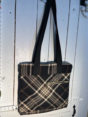 Laptop Bag Suitable For Small Notebooks Or For iPad. Wool Plaid Handmade