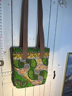 Ankara Handmade African Wax print Laptop Tote Quilt Lining, Pocket, Zipper