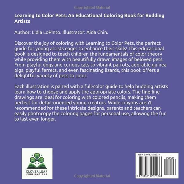 Learning to Color Pets: An Educational Coloring Book for Budding Artists
