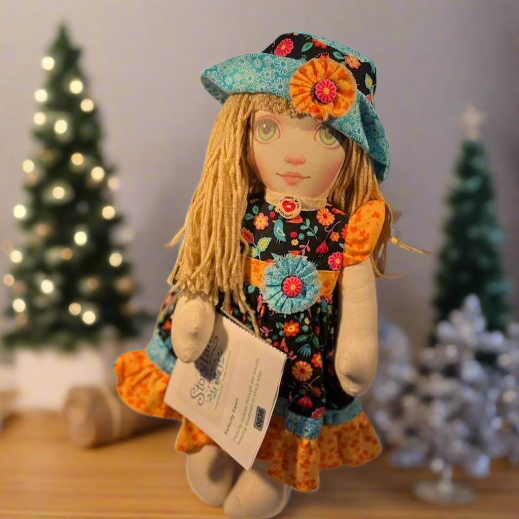 Lidia’s Dolls Storytime Friends Handmade Cloth Doll with Wool Hair