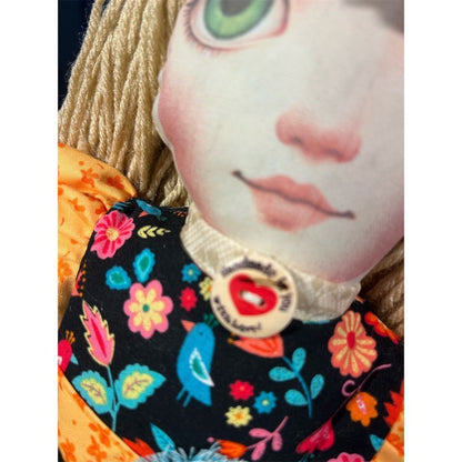 Lidia’s Dolls Storytime Friends Handmade Cloth Doll with Wool Hair
